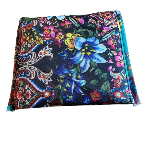 Johnny Was Foldable Floral Nylon Shopping Tote Reusable NEW Unused 4x5” folded - Picture 2 of 5